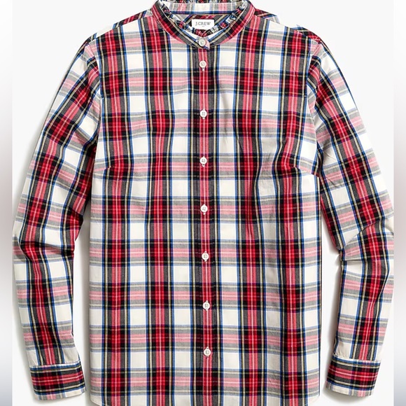 J. Crew Other - J. Crew Women’s Tartan button-front top with ruffled collar Size XS